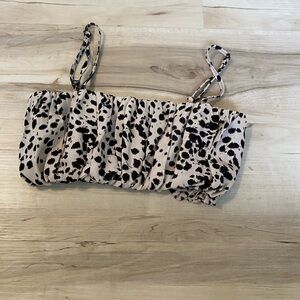 SHEIN Black and Tan Spotted Top-112